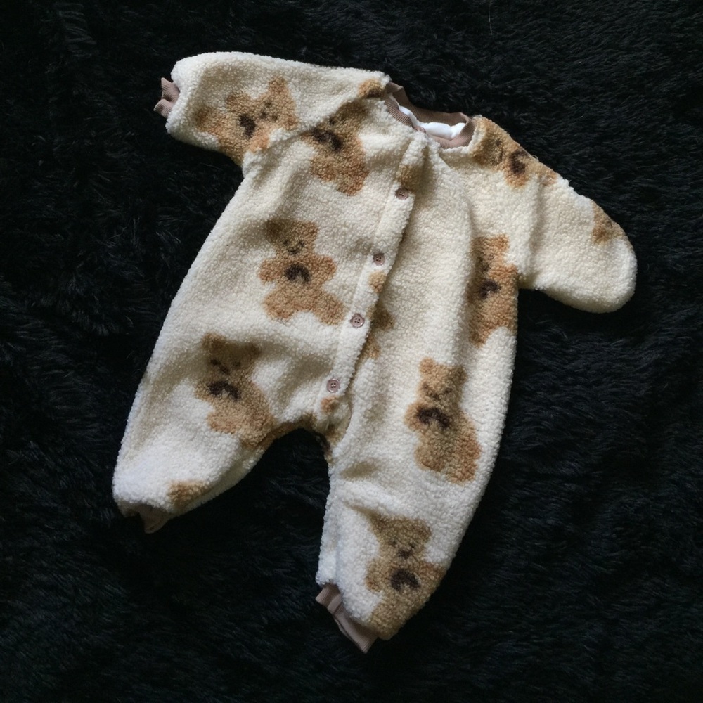 Fuzzy Teddy Bear Jumpsuit